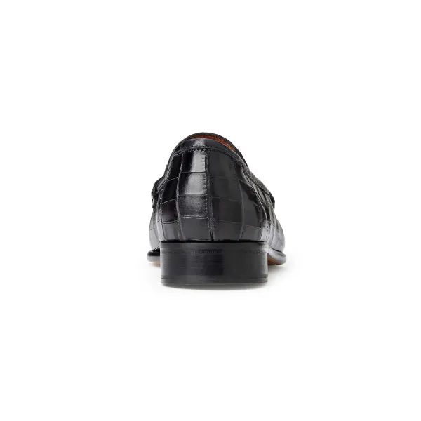Bruno Magli Trieste Classic Moccasin- Black Croc Black Croc-Print Leather Online