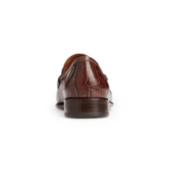 Bruno Magli Trieste Classic Moccasin- Brown Croc Brown Croc-Print Leather Online