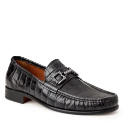 Bruno Magli Trieste Classic Moccasin- Black Croc Black Croc-Print Leather Discount