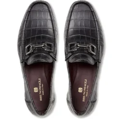 Bruno Magli Trieste Classic Moccasin- Black Croc Black Croc-Print Leather Discount