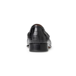 Bruno Magli Trieste Classic Moccasin- Black Croc Black Croc-Print Leather Discount