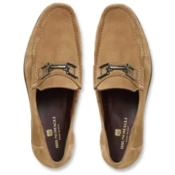 Bruno Magli Trieste Classic Suede Moccasin Taupe Suede Sale