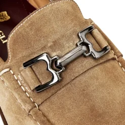 Bruno Magli Trieste Classic Suede Moccasin Taupe Suede Sale