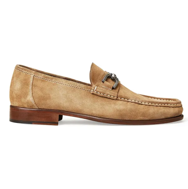 Bruno Magli Trieste Classic Suede Moccasin Taupe Suede Sale