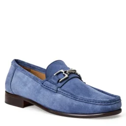 Bruno Magli Trieste Classic Suede Moccasin Light Blue Suede Discount