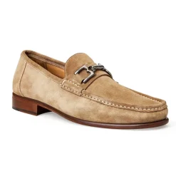Bruno Magli Trieste Classic Suede Moccasin Taupe Suede Discount