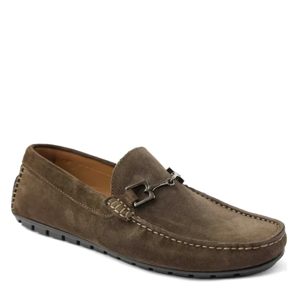 Bruno Magli Xander Casual Driving Moccasin Dark Brown Suede Best
