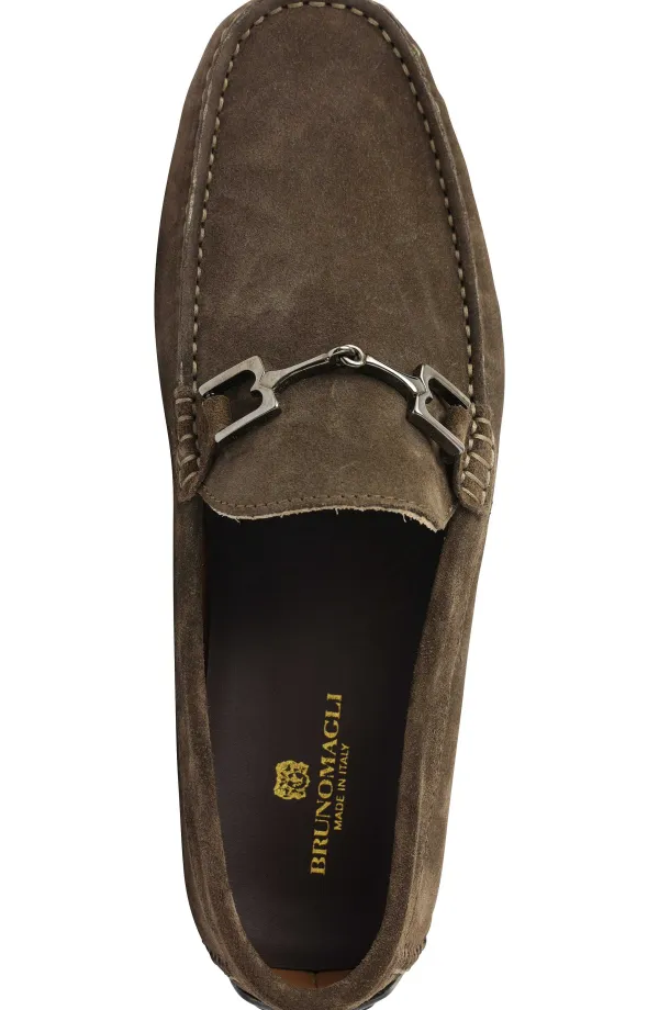 Bruno Magli Xander Casual Driving Moccasin Dark Brown Suede New