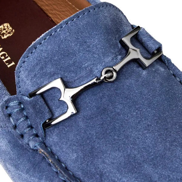 Bruno Magli Xander Casual Suede Driving Moccasin-Light Blue Light Blue Suede Hot