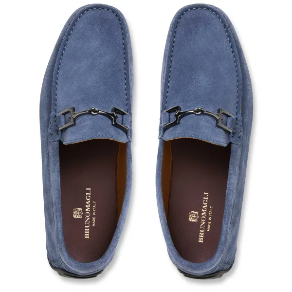 Bruno Magli Xander Casual Suede Driving Moccasin-Light Blue Light Blue Suede Hot