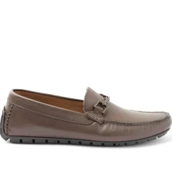 Bruno Magli Xander Leather Driving Moccasin - Brown Dark Brown New