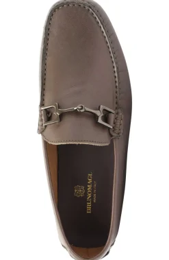 Bruno Magli Xander Leather Driving Moccasin - Brown Dark Brown New