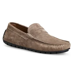 Bruno Magli Xane Casual Suede Slip-On Driving Moccasin-Taupe Taupe Suede Best