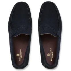 Bruno Magli Xane Casual Suede Slip-On Driving Moccasin-Navy Navy Suede Outlet
