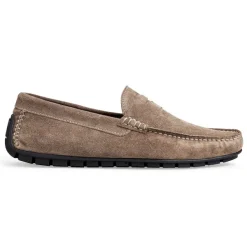 Bruno Magli Xane Casual Suede Slip-On Driving Moccasin-Taupe Taupe Suede Clearance