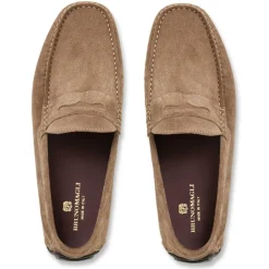 Bruno Magli Xane Casual Suede Slip-On Driving Moccasin-Taupe Taupe Suede Clearance